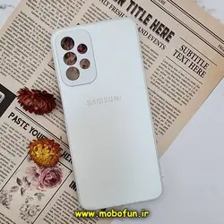 قاب گوشی Galaxy A23 4G سامسونگ مدل PVD ضد خش پشت گلس شیشه ای محافظ لنز دار سفید کد 337