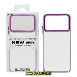 قاب گوشی Poco X4 Pro 5G شیائومی اورجینال نیو اسکین NEW SKIN متال کیس Metal طرح پشت طلق شفاف دور سیلیکونی یاسی کد 589