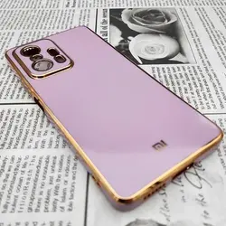 قاب گوشی Xiaomi Mi 11T - Mi 11T Pro شیائومی طرح ژله ای مای کیس گلد لاین دور طلایی محافظ لنز دار یاسی کد 176