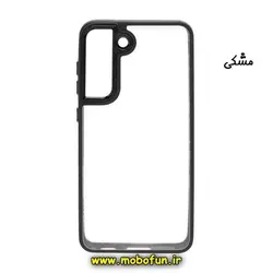 قاب گوشی Galaxy S21 FE سامسونگ اورجینال متال کیس Metal طرح پشت طلق شفاف دور سیلیکونی مشکی کد 355