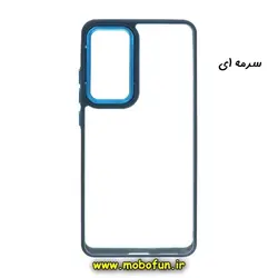 قاب گوشی Xiaomi 12 Pro 5G شیائومی اورجینال متال کیس Metal طرح پشت طلق شفاف دور سیلیکونی سرمه ای کد 25