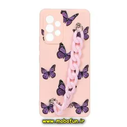 قاب گوشی Galaxy A73 5G سامسونگ طرح سیلیکونی پروانه ای دستبندی کارتیر محافظ لنز دار کد 527