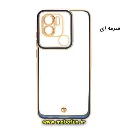 قاب گوشی Redmi A1 Plus - Redmi A2 Plus شیائومی طرح الکتروپلیتینگ ژله ای شفاف محافظ لنز دار سرمه ای کد 79
