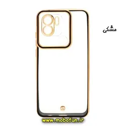 قاب گوشی Redmi A1 Plus - Redmi A2 Plus شیائومی طرح الکتروپلیتینگ ژله ای شفاف محافظ لنز دار مشکی کد 78