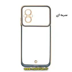 قاب گوشی Poco M5 - Redmi 11 Prime 4G شیائومی طرح الکتروپلیتینگ ژله ای شفاف محافظ لنز دار سرمه ای کد 415
