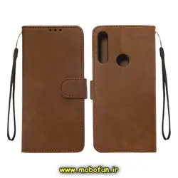 کیف گوشی Honor 9x - Y9 Prime 2019 هوآوی مگنتی طرح چرم کتابی عسلی کد 133