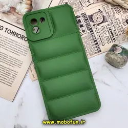 قاب گوشی Galaxy A03 2022 سامسونگ سیلیکون ژله ای پافر PC زیر بسته محافظ لنز دار سبز کد 88