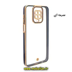 قاب گوشی Redmi Note 9S - Redmi Note 9 Pro شیائومی طرح الکتروپلیتینگ ژله ای شفاف اورجینال یونیک کیس Unique Case محافظ لنز دار سرمه ای کد 826