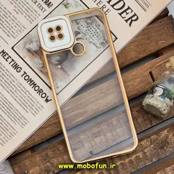 قاب گوشی Redmi 9C - Redmi 10A - Poco C3 شیائومی طرح الکتروپلیتینگ شیشه ای طلقی شفاف اورجینال یونیک کیس Unique Case محافظ لنز دار سفید کد 294