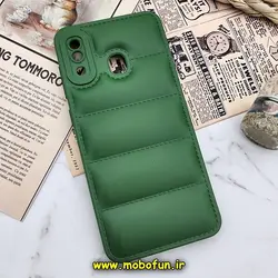 قاب گوشی Galaxy A20 - Galaxy A30 سامسونگ سیلیکون ژله ای پافر PC زیر بسته محافظ لنز دار سبز کد 507