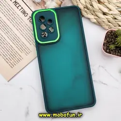 قاب گوشی Galaxy A52 4G - Galaxy A52 5G - Galaxy A52S سامسونگ پشت مات متال کیس دور سیلیکونی محافظ لنزدار سبز کد 1064