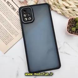 قاب گوشی Galaxy A51 سامسونگ پشت مات متال کیس دور سیلیکونی محافظ لنزدار مشکی کد 768