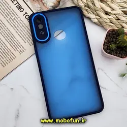 قاب گوشی Galaxy A10S سامسونگ پشت مات متال کیس دور سیلیکونی محافظ لنزدار سرمه ای کد 574