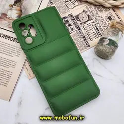 قاب گوشی Galaxy A04S سامسونگ سیلیکون ژله ای پافر PC زیر بسته محافظ لنز دار سبز کد 148