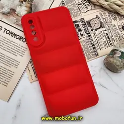 قاب گوشی Galaxy A30S - Galaxy A50S - Galaxy A50 سامسونگ سیلیکون ژله ای پافر PC زیر بسته محافظ لنز دار قرمز کد 914