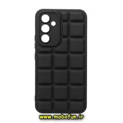 قاب گوشی Galaxy A34 5G سامسونگ سیلیکونی پافر مربعی محافظ لنز دار مشکی کد 69