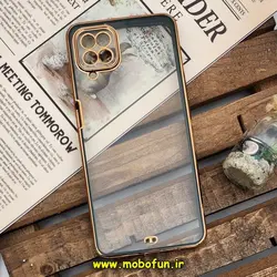 قاب گوشی Galaxy A12 سامسونگ طرح الکتروپلیتینگ ژله ای شفاف اورجینال یونیک کیس Unique Case محافظ لنز دار سبز تیره کد 1132