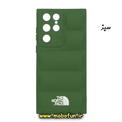 قاب گوشی Galaxy S22 Ultra سامسونگ سیلیکون ژله ای پافر PC زیر بسته محافظ لنز دار THE NORTH FACE سبز کد 262