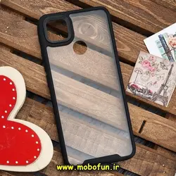 قاب گوشی Redmi 9C - Redmi 10A - Poco C3 شیائومی اورجینال Pro Camera طرح پشت طلق شفاف دور سیلیکونی محافظ لنز دار مشکی کد 313