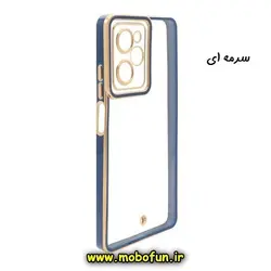 قاب گوشی Poco X5 Pro شیائومی طرح الکتروپلیتینگ ژله ای شفاف اورجینال یونیک کیس Unique Case محافظ لنز دار سرمه ای کد 30