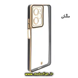 قاب گوشی Poco X5 Pro شیائومی طرح الکتروپلیتینگ ژله ای شفاف اورجینال یونیک کیس Unique Case محافظ لنز دار مشکی کد 28
