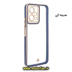 قاب گوشی Poco X5 شیائومی طرح الکتروپلیتینگ ژله ای شفاف اورجینال یونیک کیس Unique Case محافظ لنز دار سرمه ای کد 56
