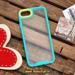 قاب گوشی iPhone 6 - iPhone 6s - iPhone 7 - iPhone 8 - iPhone SE 2020 - iPhone SE 2022 آیفون اورجینال Pro Camera طرح پشت طلق شفاف دور سیلیکونی محافظ لنز دار سبزآبی کد 524