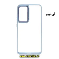 قاب گوشی Xiaomi 12T - Xiaomi 12T Pro شیائومی اورجینال متال کیس Metal طرح پشت طلق شفاف دور سیلیکونی آبی فیلی کد 91