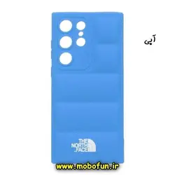 قاب گوشی Galaxy S23 Ultra سامسونگ سیلیکون ژله ای پافر PC زیر بسته محافظ لنز دار THE NORTH FACE آبی کد 81