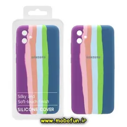 قاب گوشی Galaxy A04E سامسونگ سیلیکونی اورجینال آبرنگی رنگین کمانی پاک کنی درجه یک زیربسته محافظ لنز دار کد 44