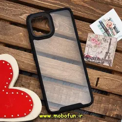 قاب گوشی Galaxy A03 2022 سامسونگ اورجینال Pro Camera طرح پشت طلق شفاف دور سیلیکونی محافظ لنز دار مشکی کد 101