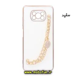 قاب گوشی Poco X3 - Poco X3 NFC - Poco X3 Pro شیائومی طرح مای کیس گلد لاین لاکچری دستبندی کارتیر محافظ لنز دار سفید کد 1338