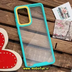 قاب گوشی Galaxy A52 4G - Galaxy A52 5G - Galaxy A52S سامسونگ اورجینال Pro Camera طرح پشت طلق شفاف دور سیلیکونی محافظ لنز دار سبزآبی کد 1093
