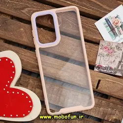 قاب گوشی Galaxy A33 5G سامسونگ اورجینال Pro Camera طرح پشت طلق شفاف دور سیلیکونی محافظ لنز دار گلبهی کد 436