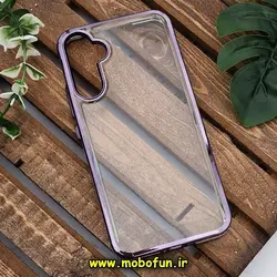 قاب گوشی Galaxy A34 5G سامسونگ طرح پشت طلق شیشه ای شفاف اورجینال برند FASHION CASE بنفش کد 100