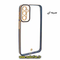 قاب گوشی Galaxy A24 4G سامسونگ طرح الکتروپلیتینگ ژله ای شفاف اورجینال محافظ لنز دار سرمه ای کد 21