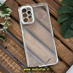قاب گوشی Galaxy A23 4G سامسونگ طرح پشت طلق شیشه ای شفاف اورجینال برند FASHION CASE نقره ای کد 405