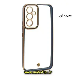 قاب گوشی Galaxy A54 5G سامسونگ طرح الکتروپلیتینگ ژله ای شفاف اورجینال محافظ لنز دار سرمه ای کد 134