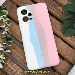 قاب گوشی Poco X5 شیائومی سیلیکونی اورجینال سورا SORA پاک کنی رنگین کمانی آبرنگی درجه یک زیربسته محافظ لنزدار کد 74