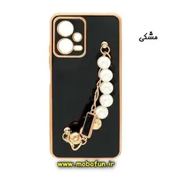 قاب گوشی Poco X5 شیائومی طرح مای کیس گلد لاین لاکچری دستبندی کارتیر مرواریدی محافظ لنز دار مشکی کد 68