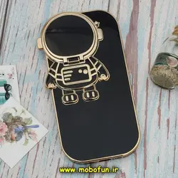 قاب گوشی iPhone 14 Pro آیفون طرح ژله ای فضانورد مای کیس گلد لاین Creative Case محافظ لنز دار مشکی کد 155