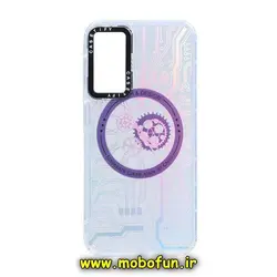 قاب گوشی Galaxy A24 4G سامسونگ طرح مگ سیف ضد ضربه هولوگرامی کیس تیفی CASETIFY بنفش کد 44