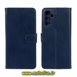 کیف گوشی Galaxy A04S سامسونگ مگنتی نیلکین NILLKIN طرح چرم کتابی محافظ لنزدار سرمه ای کد 185