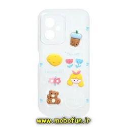 قاب گوشی Poco X5 شیائومی طرح ژله ای شفاف بالشتی سه بعدی عروسکی محافظ لنز دار شفاف کد 87