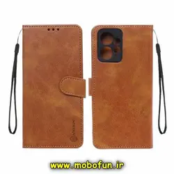 کیف گوشی Redmi Note 12 4G شیائومی مگنتی نیلکین NILLKIN طرح چرم کتابی محافظ لنزدار عسلی کد 53