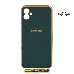قاب گوشی Galaxy A04 - Galaxy M13 5G سامسونگ طرح ژله ای مای کیس گلد لاین دور طلایی محافظ لنز دار سبز تیره کد 180