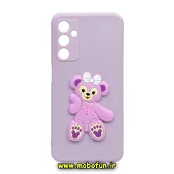 قاب گوشی Galaxy A24 4G سامسونگ طرح سیلیکونی ژله ای سه بعدی برجسته عروسکی خرسی خانوم محافظ لنز دار یاسی کد 76