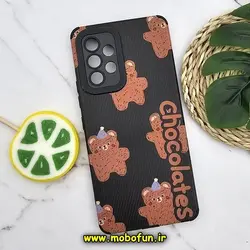 قاب گوشی Galaxy A53 5G سامسونگ طرح کبریتی چرمی اورجینال Unique Case محافظ لنزدار کپسولی خرسی تدی کد 645