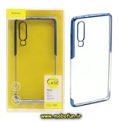 قاب گوشی Huawei P30 هوآوی طرح الکتروپلیتینگ ژله ای شفاف اورجینال بیسوس BASEUS آبی کد 1
