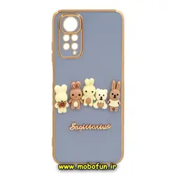 قاب گوشی Redmi Note 11 4G - Redmi Note 11S شیائومی طرح ژله ای مای کیس گلد لاین دور طلایی عروسکی سه بعدی محافظ لنز دار فیلی کد 694